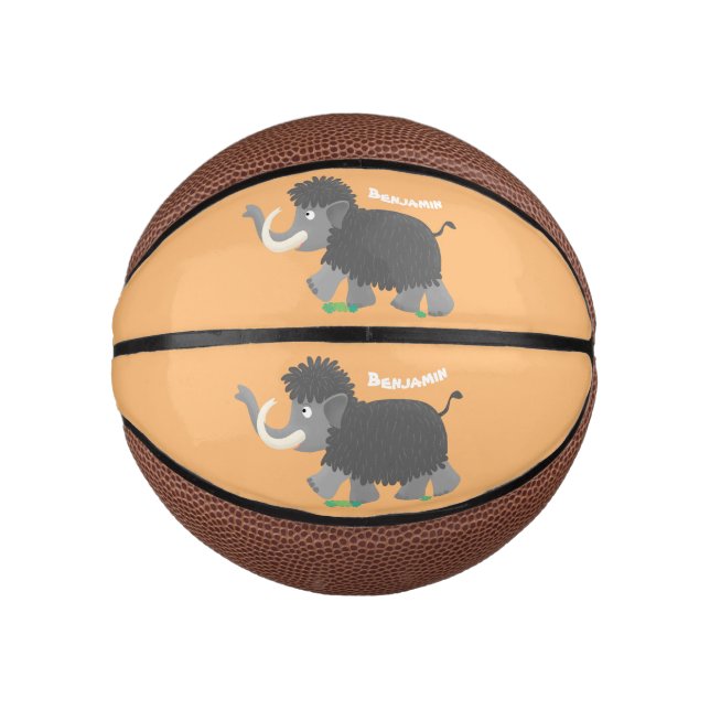 Mini Balón De Baloncesto Ilustracion personalizado de mamut torpe (Anverso)