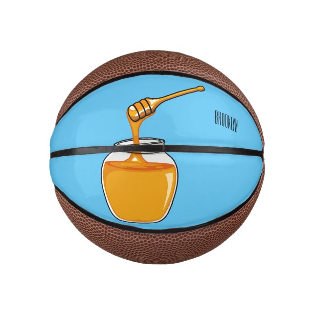 Mini Balón De Baloncesto Ilustracion personalizado de miel (Anverso)