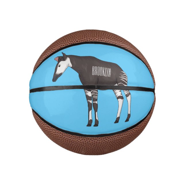 Mini Balón De Baloncesto Ilustracion personalizado de Okapi (Anverso)