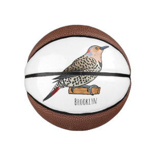 Mini Balón De Baloncesto Ilustracion personalizado de pájaro parpadeante de