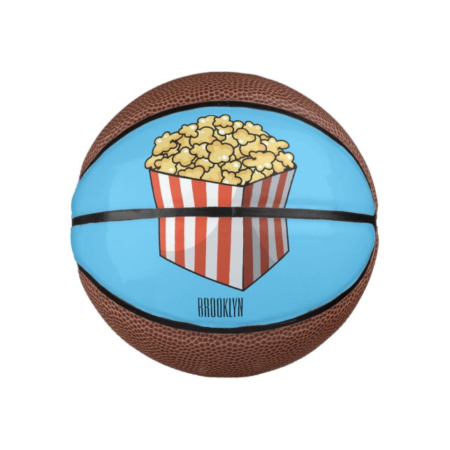 Mini Balón De Baloncesto Ilustracion personalizado de palomitas (Anverso)