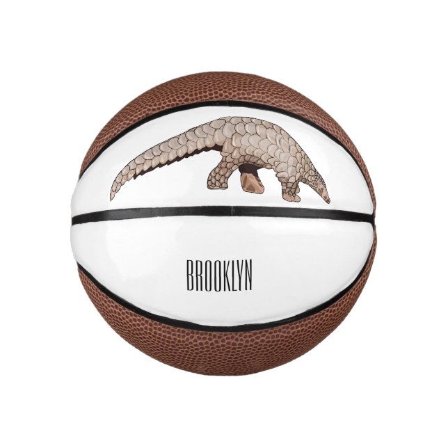Mini Balón De Baloncesto Ilustracion personalizado de Pangolin (Anverso)