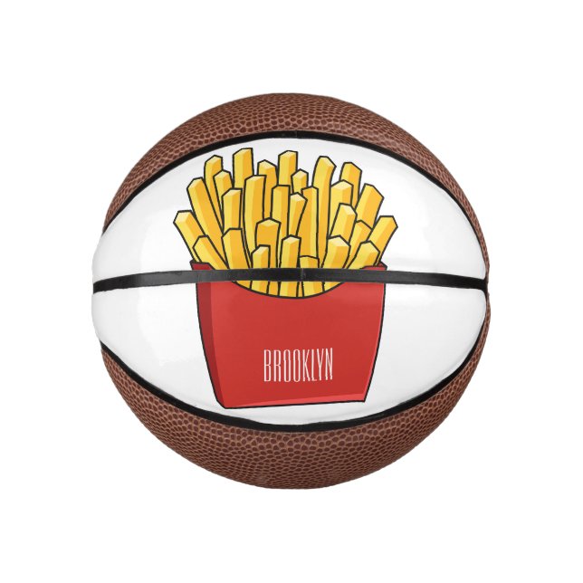 Mini Balón De Baloncesto Ilustracion personalizado de patatas fritas (Anverso)