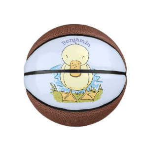Mini Balón De Baloncesto Ilustracion personalizado de pato amarillo