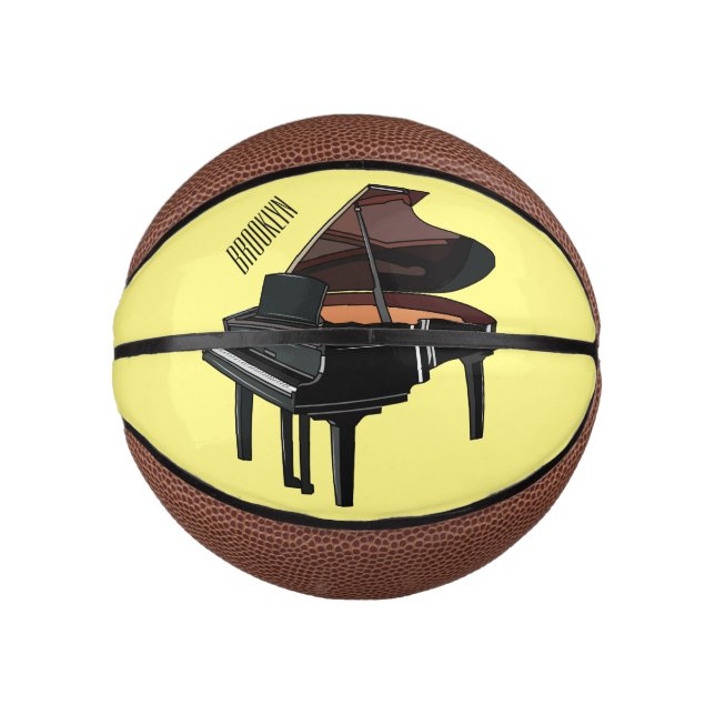 Mini Balón De Baloncesto Ilustracion personalizado de piano (Anverso)