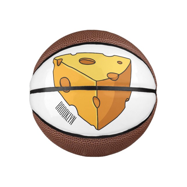 Mini Balón De Baloncesto Ilustracion personalizado de queso (Anverso)