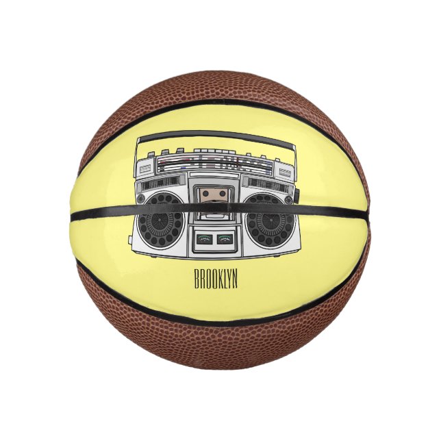 Mini Balón De Baloncesto Ilustracion personalizado de radio (Anverso)