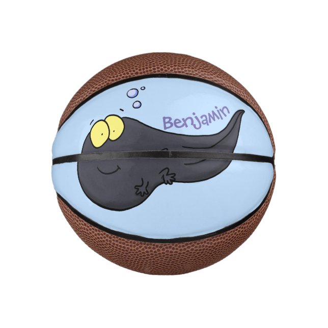 Mini Balón De Baloncesto Ilustracion personalizado de renacuajo divertido (Anverso)