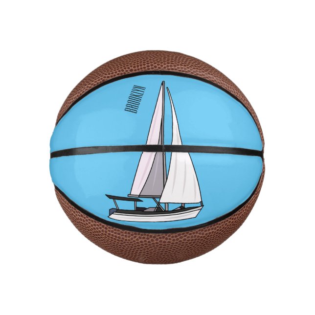 Mini Balón De Baloncesto Ilustracion personalizado de velero (Anverso)