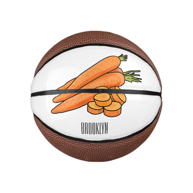 Mini Balón De Baloncesto Ilustracion personalizado de zanahoria (Anverso)