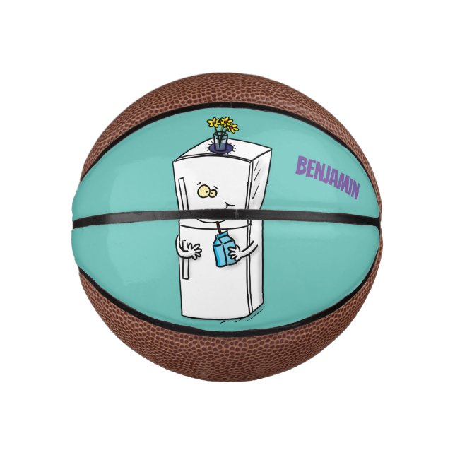 Mini Balón De Baloncesto Ilustracion personalizado frigorífico divertido (Anverso)