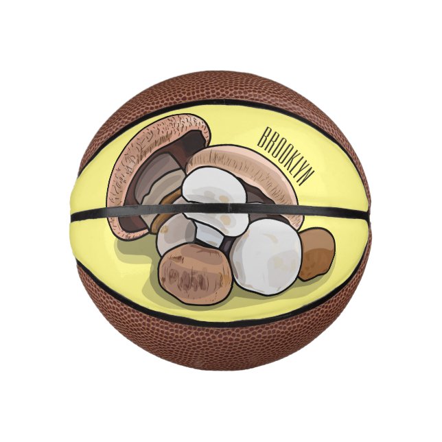 Mini Balón De Baloncesto Ilustracion personalizado hongo (Anverso)