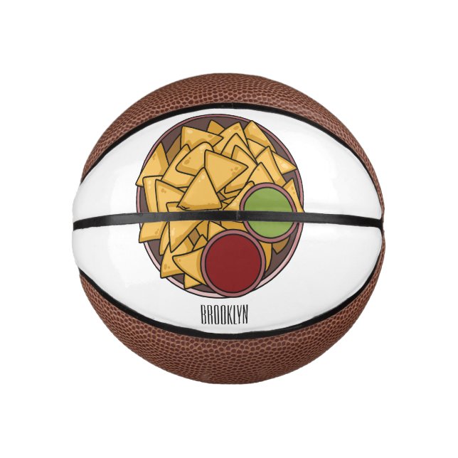 Mini Balón De Baloncesto Ilustracion personalizado Nachos (Anverso)