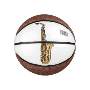 Mini Balón De Baloncesto Ilustracion personalizado saxofón