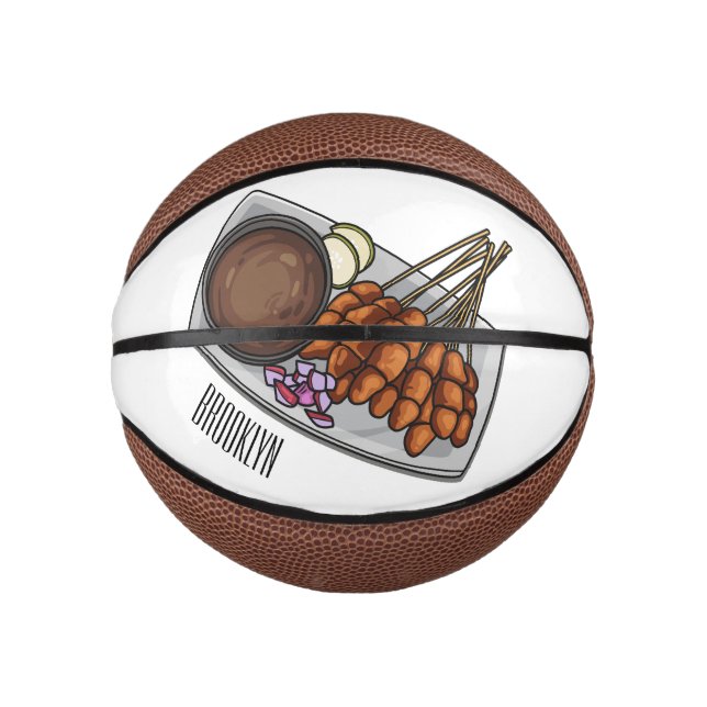 Mini Balón De Baloncesto Ilustracion Satay personalizado (Anverso)