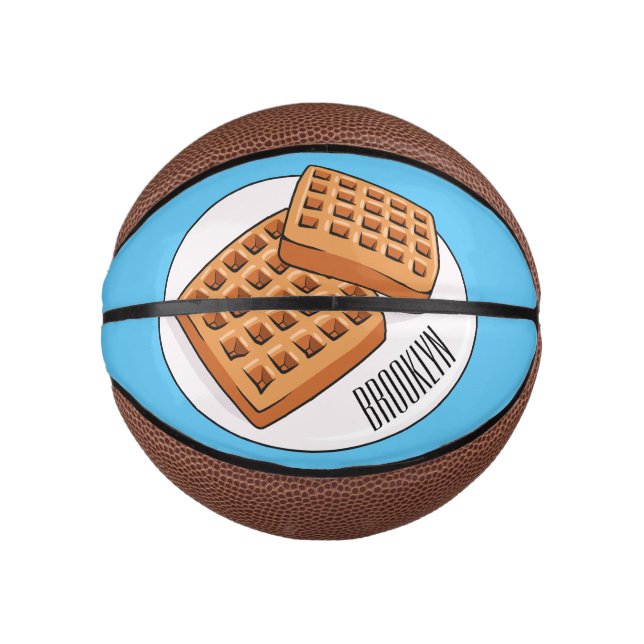 Mini Balón De Baloncesto Ilustracion Waffle personalizado (Anverso)