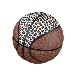 Mini Balón De Baloncesto Impresión de leopardo blanco