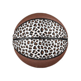 Mini Balón De Baloncesto Impresión de leopardo blanco