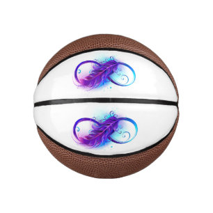 Mini Balón De Baloncesto Infinity with Purple Feather