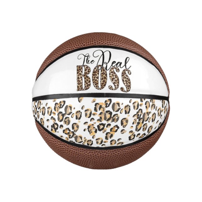 Mini Balón De Baloncesto Leopard imprime el verdadero jefe (Anverso)