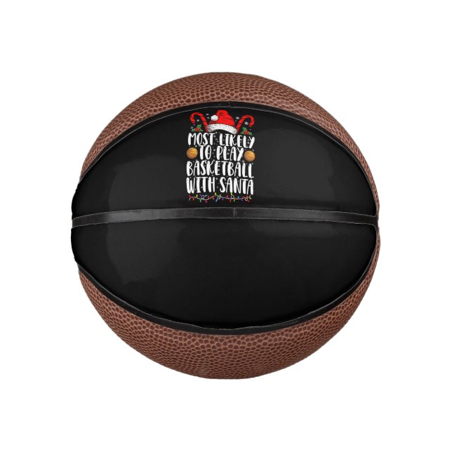 Mini Balón De Baloncesto Lo Más Probable Es Jugar Baloncesto Con Santa Navi (Anverso)