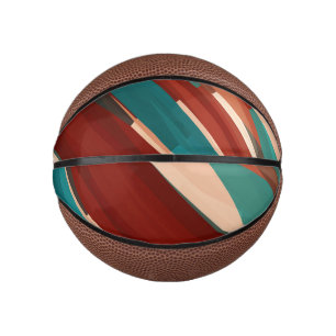 Mini Balón De Baloncesto Madera y turquesa