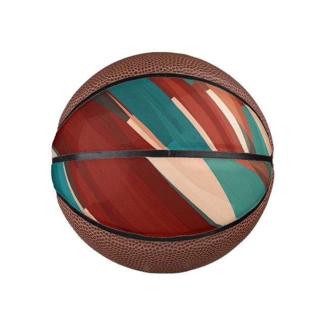 Mini Balón De Baloncesto Madera y turquesa (Anverso)
