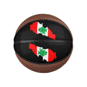 Mini Balón De Baloncesto Mapa del Líbano con bandera