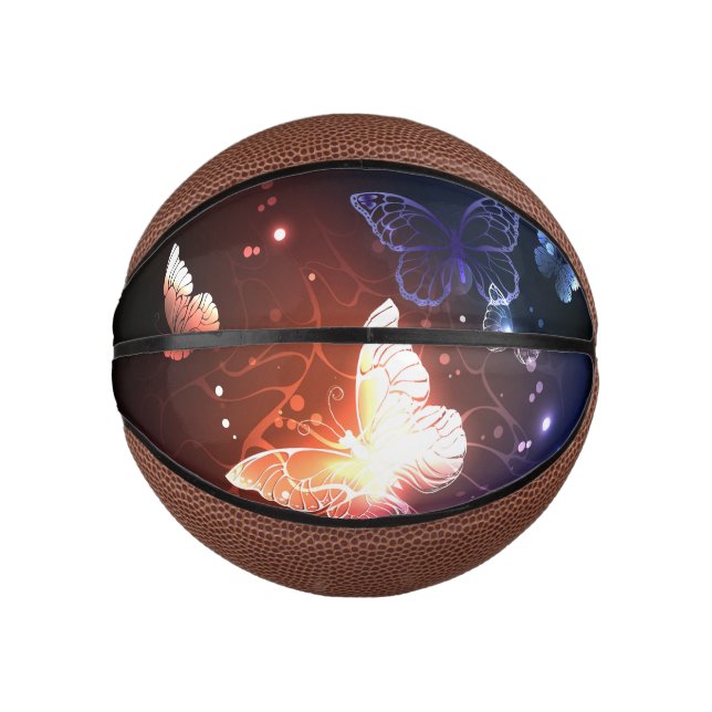 Mini Balón De Baloncesto Mariposas nocturnas brillantes (Anverso)