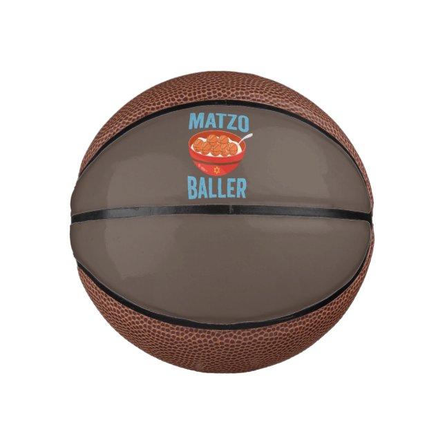 Mini Balón De Baloncesto Matzo Baller Gracioso Baloncesto Hanukkah Gift (Anverso)