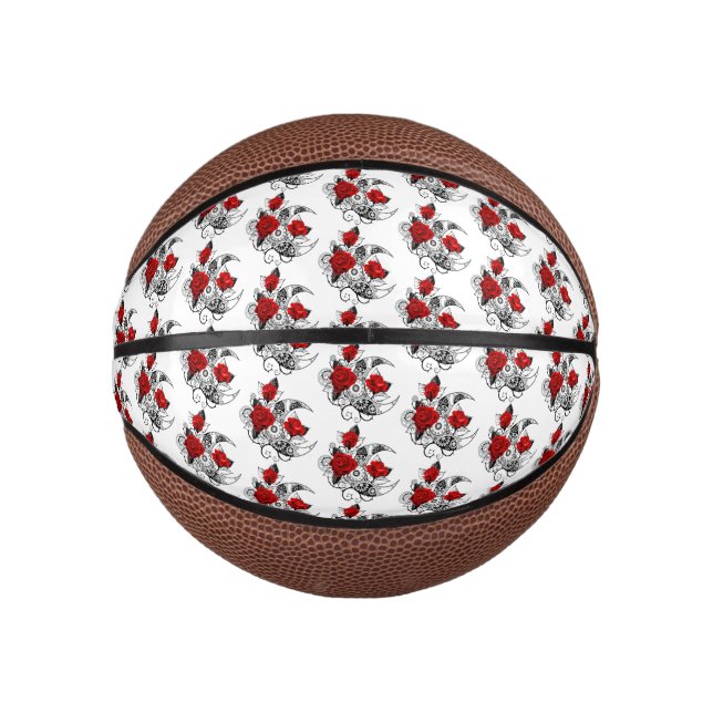 Mini Balón De Baloncesto Media luna mecánica con rosas rojas (Anverso)