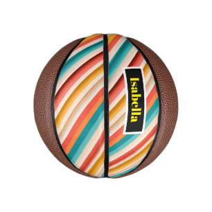 Mini Balón De Baloncesto Mini baloncesto a rayas retro personalizado