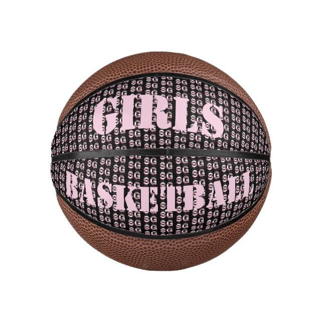 Mini Balón De Baloncesto Minitoncesto de texto rosado lindo Chicas (Anverso)
