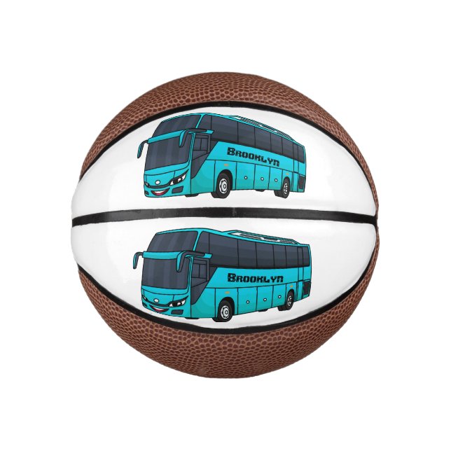 Mini Balón De Baloncesto Modern passenger bus cartoon illustration (Anverso)