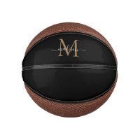 Moderno Monograma de Oro Negro Guión femenino