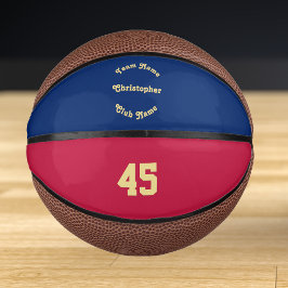 Mini Balón De Baloncesto Monograma personalizado del equipo del club jugado