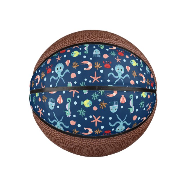 Mini Balón De Baloncesto Mundo Marino (Anverso)
