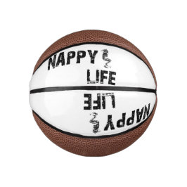 Mini Balón De Baloncesto Nappy Life Mini Baloncesto con logo negro.