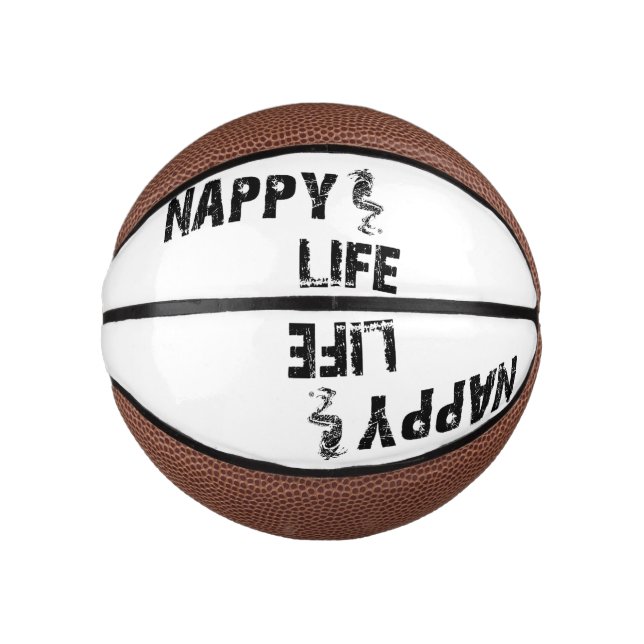 Mini Balón De Baloncesto Nappy Life Mini Baloncesto con logo negro. (Anverso)
