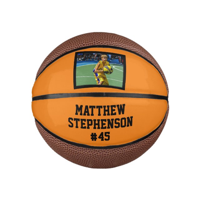 Mini Balón De Baloncesto Naranja Black Photo Basketball Ball (Anverso)