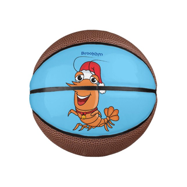 Mini Balón De Baloncesto Navidades alegres, camarones, personalizado ilustr (Anverso)