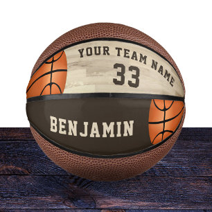 Mini Balón De Baloncesto Nombre del jugador personalizado Número de equipo