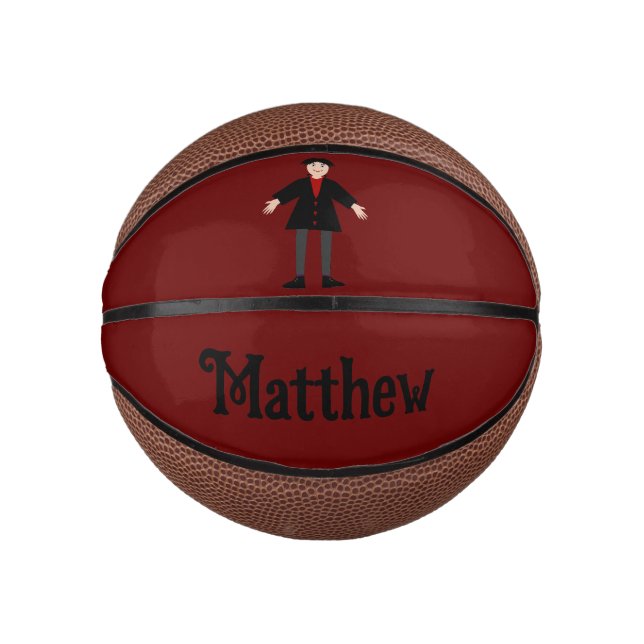 Mini Balón De Baloncesto Nombre personalizado del vampiro de Halloween (Anverso)