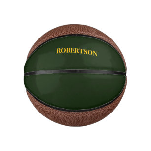 Mini Balón De Baloncesto Nombre personalizado minimalista verde