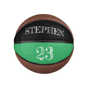 Mini Balón De Baloncesto Nombre personalizado verde número grabado balonces