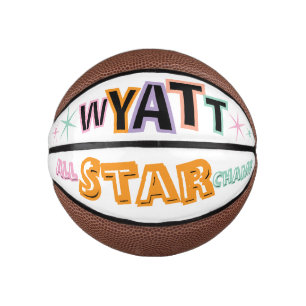 Mini Balón De Baloncesto Nombre Personalizado y Texto Personalizado