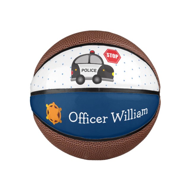 Mini Balón De Baloncesto Oficial de policía de niños pequeños y automóvil (Anverso)