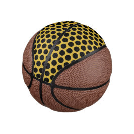 Mini Balón De Baloncesto Oro metálico con estilo de punto negro