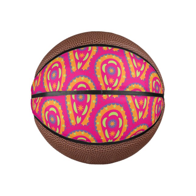 Mini Balón De Baloncesto Paisley Colorido (Anverso)