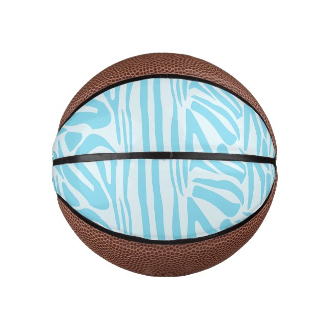 Mini Balón De Baloncesto Patrón de cebra azul (Anverso)